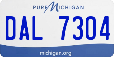 MI license plate DAL7304