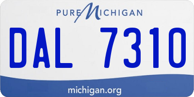 MI license plate DAL7310