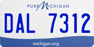 MI license plate DAL7312