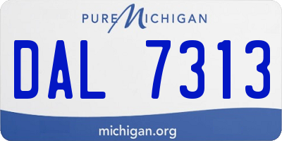 MI license plate DAL7313