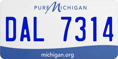 MI license plate DAL7314