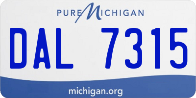 MI license plate DAL7315