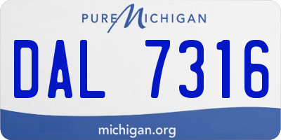 MI license plate DAL7316