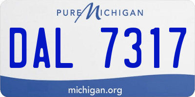 MI license plate DAL7317