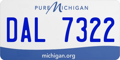 MI license plate DAL7322