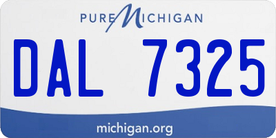 MI license plate DAL7325