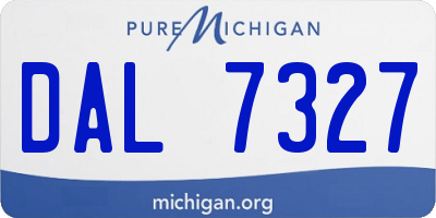 MI license plate DAL7327