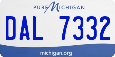 MI license plate DAL7332