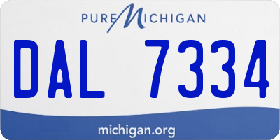 MI license plate DAL7334