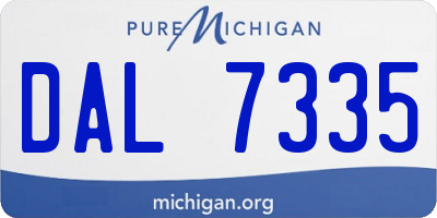 MI license plate DAL7335