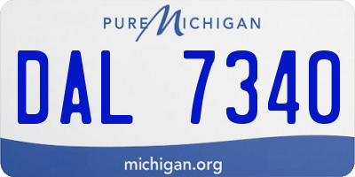 MI license plate DAL7340