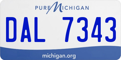 MI license plate DAL7343