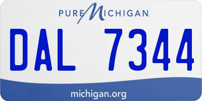MI license plate DAL7344