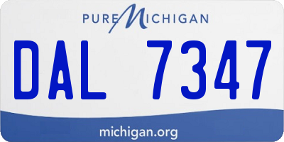 MI license plate DAL7347