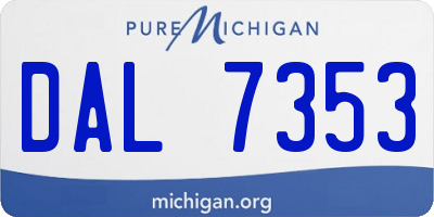 MI license plate DAL7353