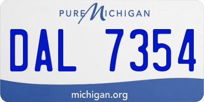 MI license plate DAL7354