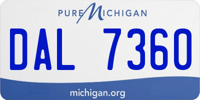 MI license plate DAL7360
