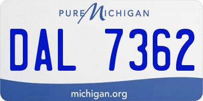 MI license plate DAL7362