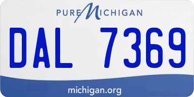 MI license plate DAL7369