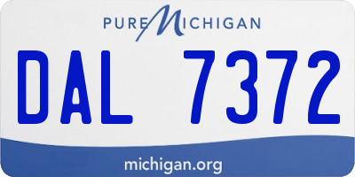 MI license plate DAL7372