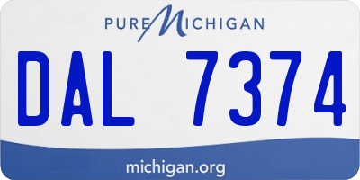 MI license plate DAL7374