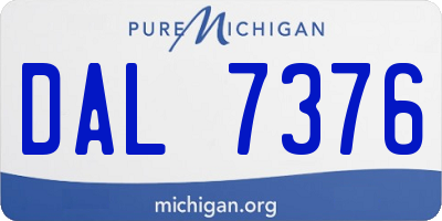 MI license plate DAL7376