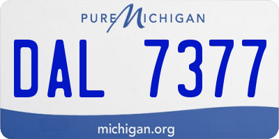 MI license plate DAL7377