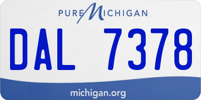 MI license plate DAL7378