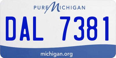 MI license plate DAL7381
