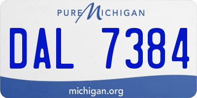 MI license plate DAL7384