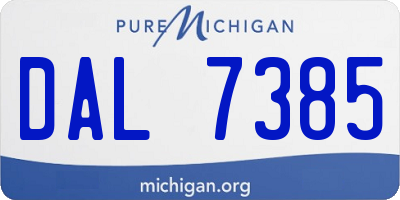 MI license plate DAL7385