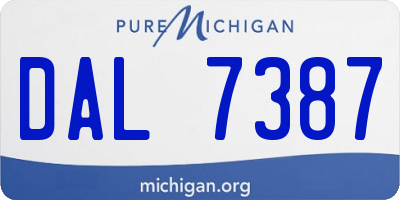 MI license plate DAL7387