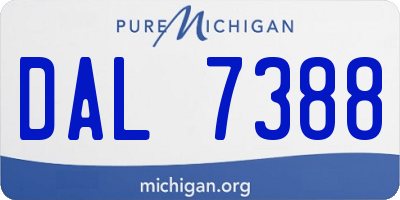 MI license plate DAL7388