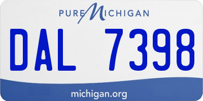 MI license plate DAL7398