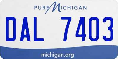 MI license plate DAL7403