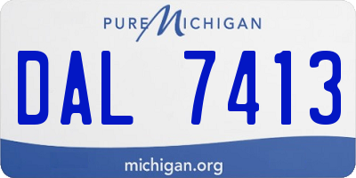 MI license plate DAL7413