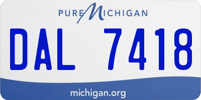 MI license plate DAL7418