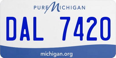 MI license plate DAL7420