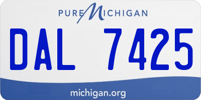 MI license plate DAL7425