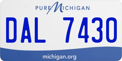 MI license plate DAL7430