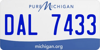 MI license plate DAL7433