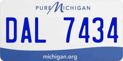 MI license plate DAL7434