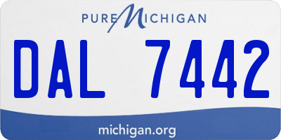 MI license plate DAL7442