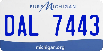 MI license plate DAL7443
