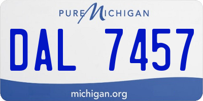 MI license plate DAL7457
