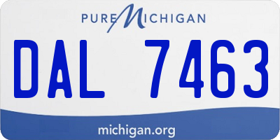 MI license plate DAL7463