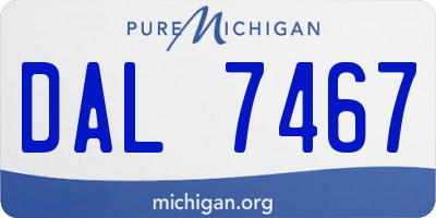 MI license plate DAL7467