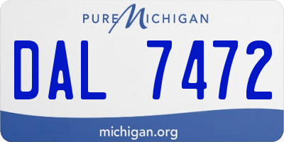 MI license plate DAL7472