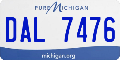 MI license plate DAL7476