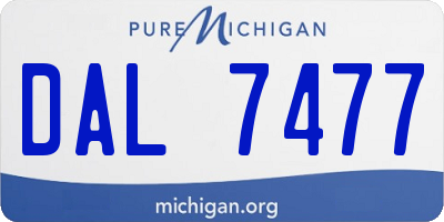 MI license plate DAL7477